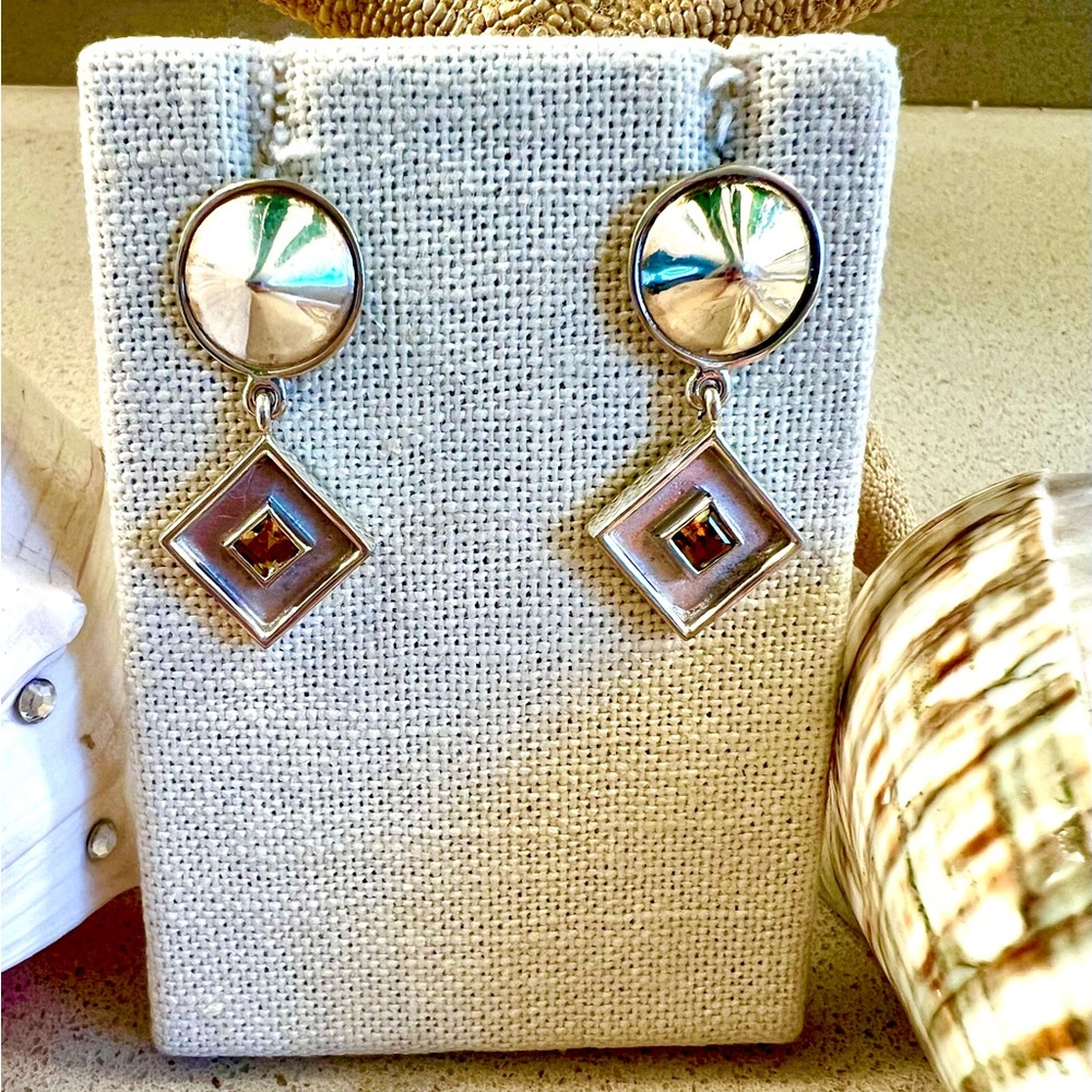 Citrine set in Sterling Silver earrings